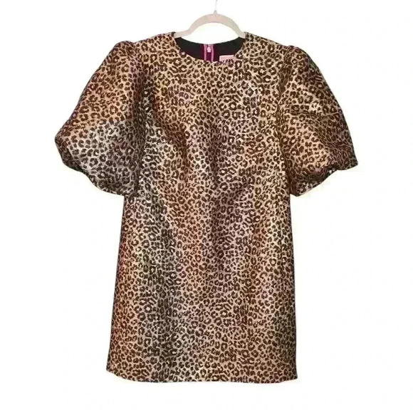Kate Spade Leopard Lurex Jacquard Taxi Dress Size 2 NWOT - Picture 3 of 10